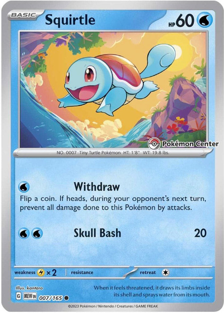 Squirtle (007/165) (Pokemon Center Exclusive) [Scarlet & Violet: Black Star Promos] Pokémon