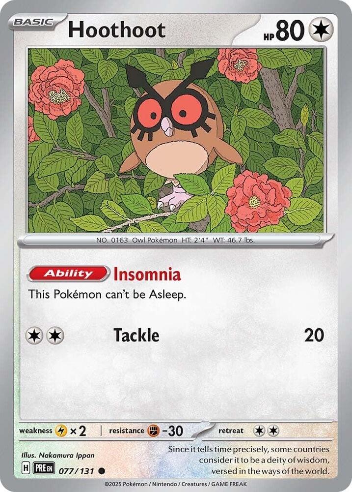 Hoothoot (077/131) [Scarlet & Violet: Prismatic Evolutions] Pokémon