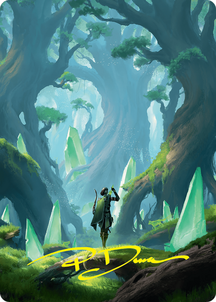 Forest Art Card (25/54) (Gold-Stamped Signature) [Foundations Art Series] Magic: The Gathering