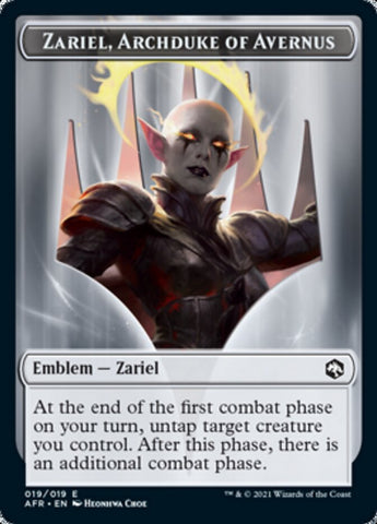 Wolf // Zariel, Archduke of Avernus Emblem Double-Sided Token [Dungeons & Dragons: Adventures in the Forgotten Realms Tokens] Magic: The Gathering