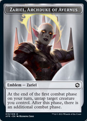 Devil // Zariel, Archduke of Avernus Emblem Double-Sided Token [Dungeons & Dragons: Adventures in the Forgotten Realms Tokens] Magic: The Gathering