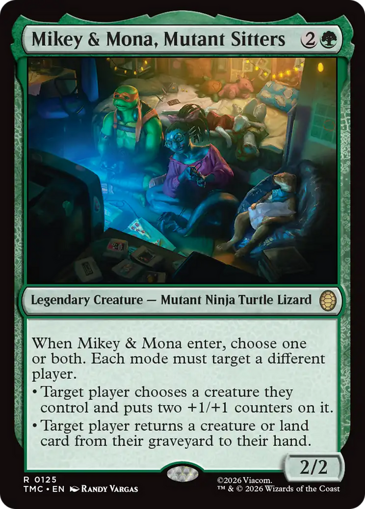 Mikey & Mona, Mutant Sitters [Teenage Mutant Ninja Turtles Commander] Magic: The Gathering