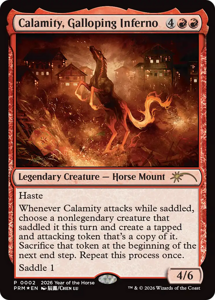 Calamity, Galloping Inferno (Year of the Horse 2026) [Standard Showdown Promos] Magic: The Gathering