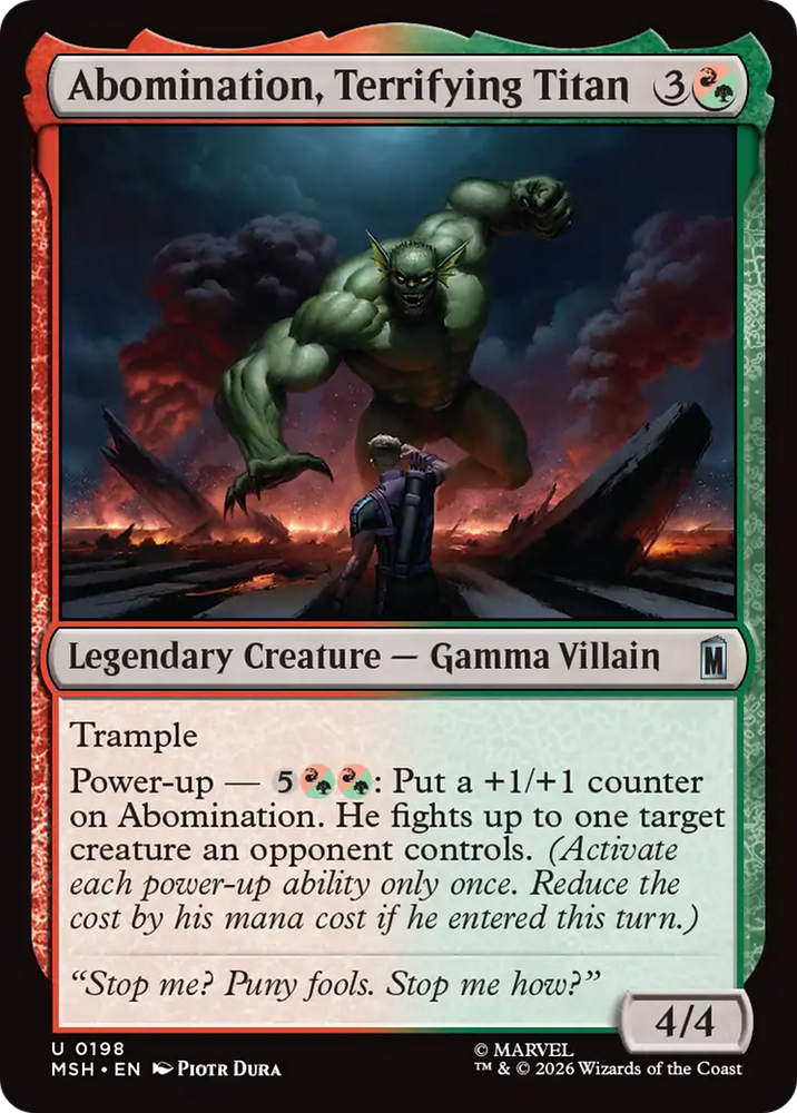 Abomination, Terrifying Titan [Marvel Super Heroes] Magic: The Gathering