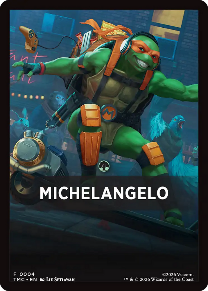 Michelangelo Theme Card [Teenage Mutant Ninja Turtles Commander Tokens] Magic: The Gathering