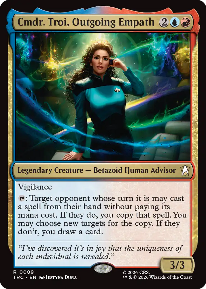 Cmdr. Troi, Outgoing Empath (Surge Foil) [Star Trek Commander] Magic: The Gathering