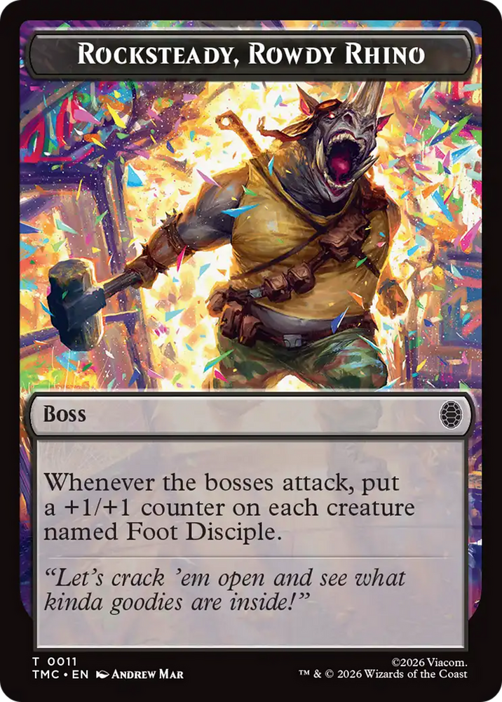 Rocksteady, Rowdy Rhino [Teenage Mutant Ninja Turtles Commander Tokens] Magic: The Gathering
