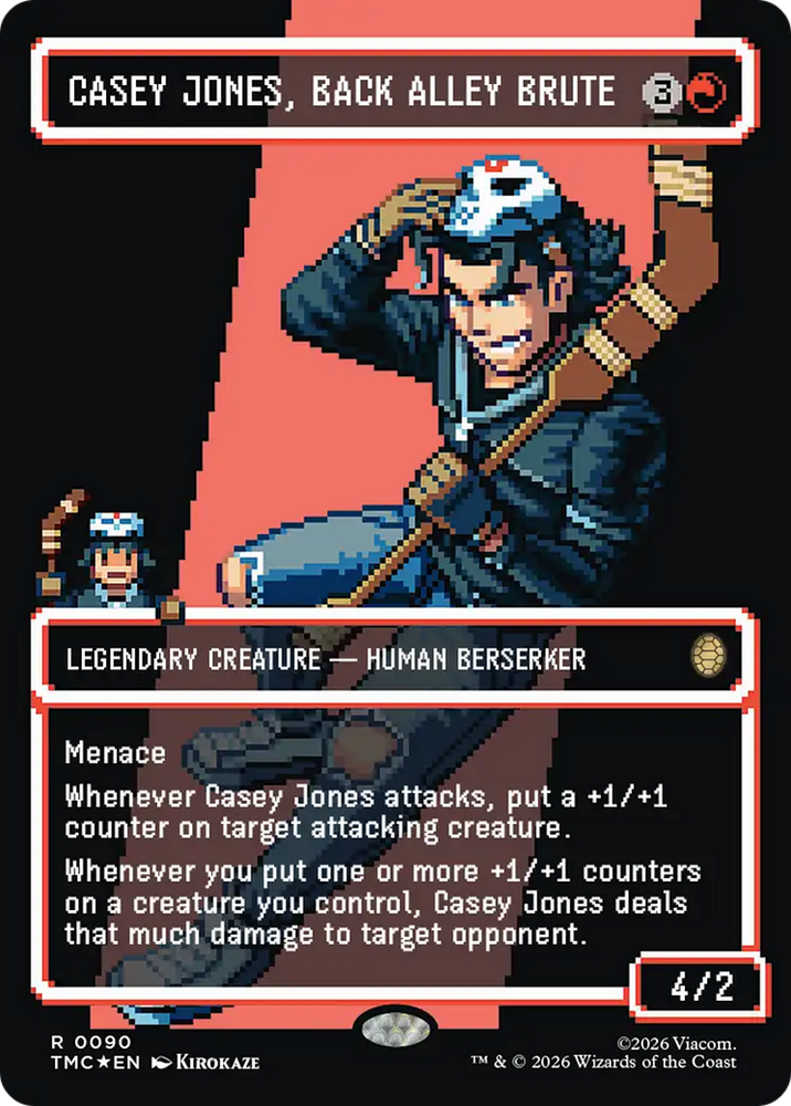 Casey Jones, Back Alley Brute (Borderless) (Surge Foil) [Teenage Mutant Ninja Turtles Commander] Magic: The Gathering