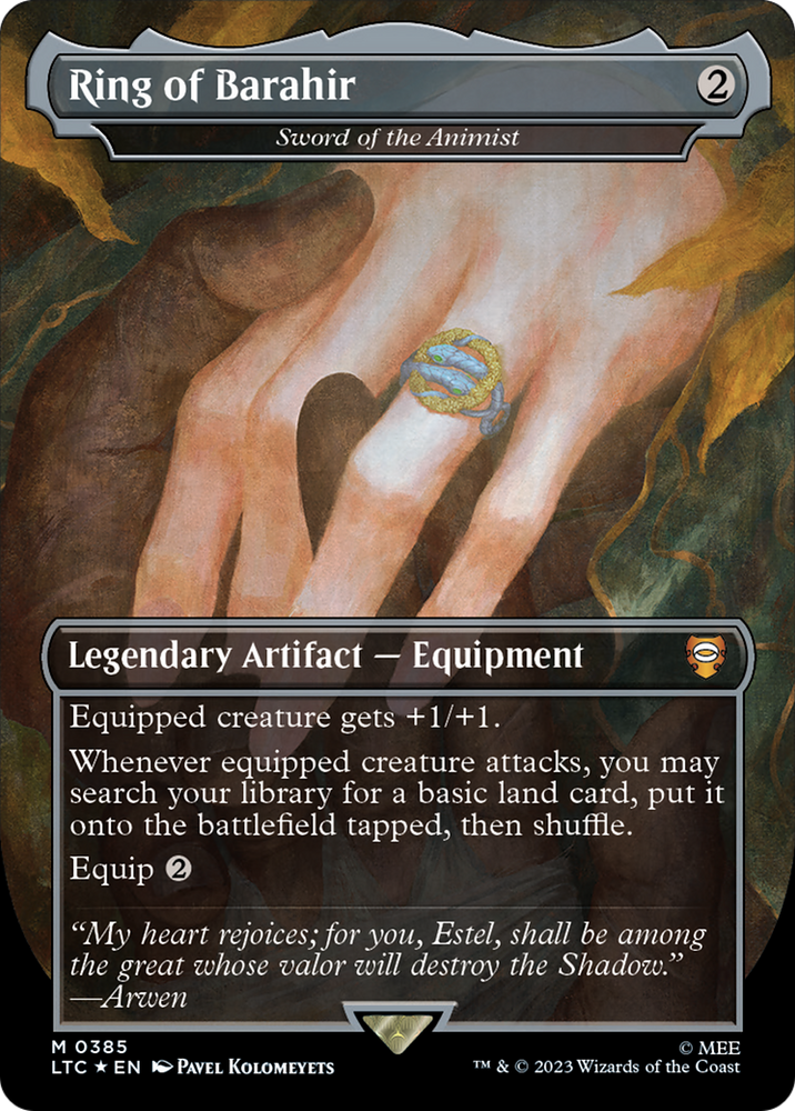 Ring of Barahir - Sword of the Animist (Borderless) (Surge Foil Realms and Relics) [The Lord of the Rings: Tales of Middle-Earth Commander] Magic: The Gathering