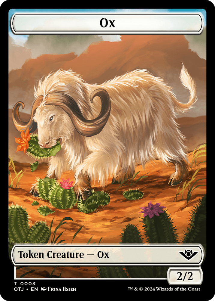 Treasure // Ox Double-Sided Token [Outlaws of Thunder Junction Tokens] Magic: The Gathering