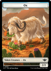 Treasure // Ox Double-Sided Token [Outlaws of Thunder Junction Tokens] Magic: The Gathering