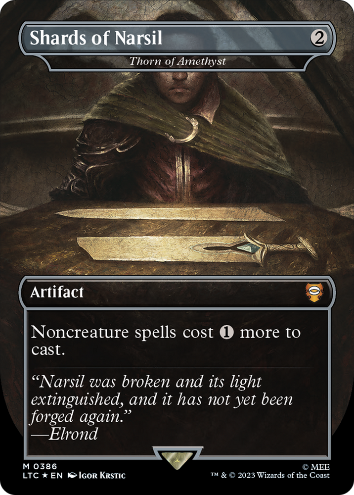 Shards of Narsil - Thorn of Amethyst (Borderless) (Surge Foil Realms and Relics) [The Lord of the Rings: Tales of Middle-Earth Commander] Magic: The Gathering