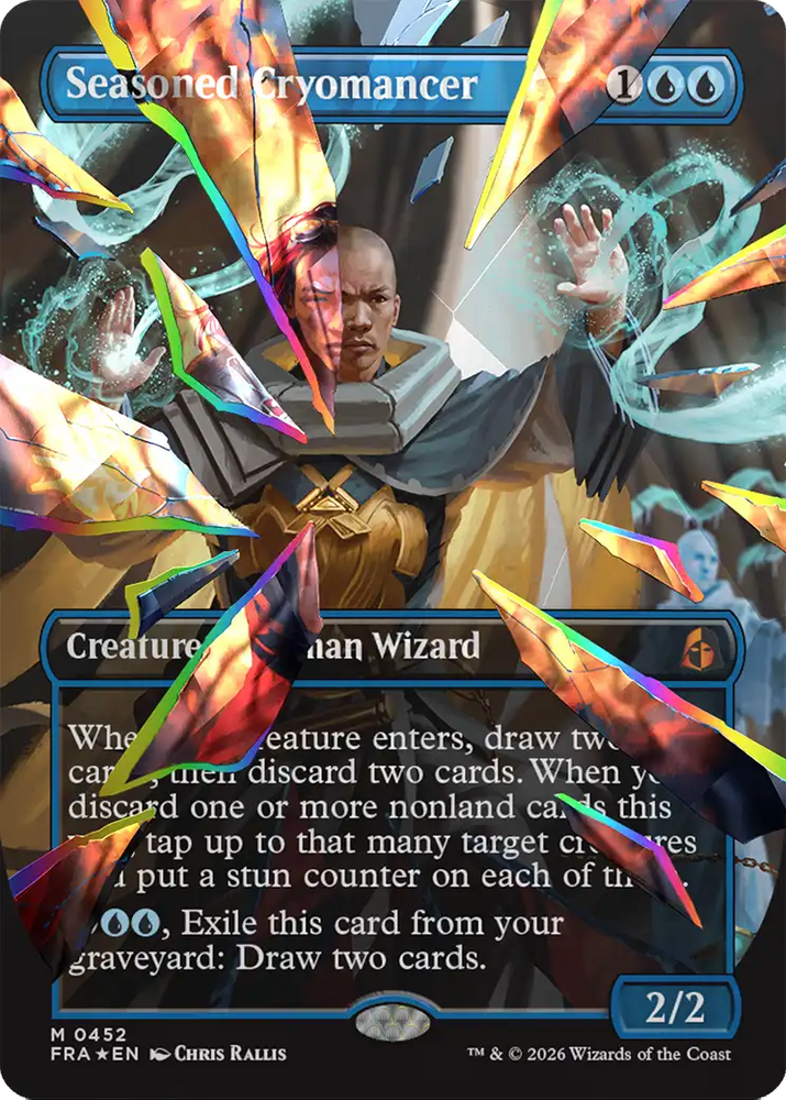 Seasoned Cryomancer (Borderless) (Facet Foil) (0452) [Reality Fracture] Magic: The Gathering