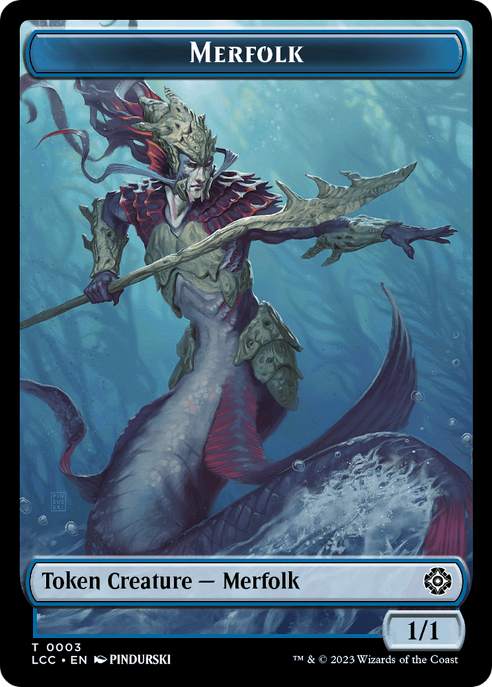 Beast // Merfolk (0003) Double-Sided Token [The Lost Caverns of Ixalan Commander Tokens] Magic: The Gathering