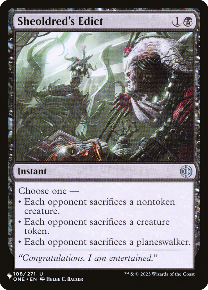 Sheoldred's Edict [The List] Magic: The Gathering