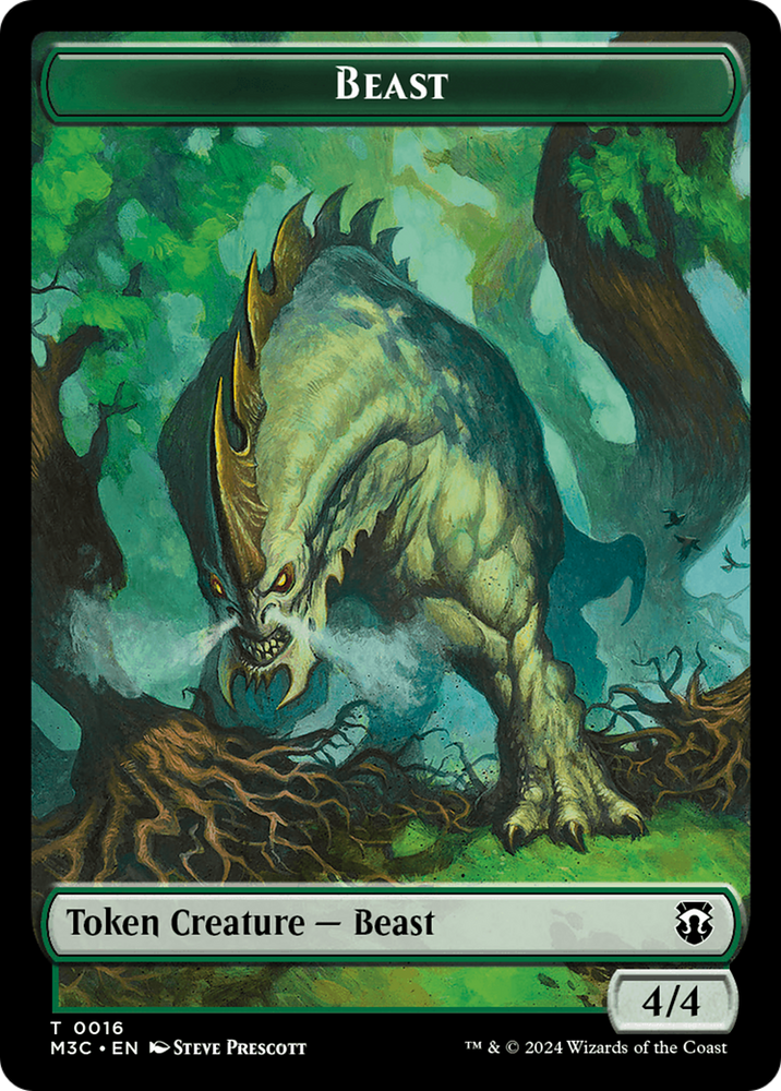 Beast (0016) (Ripple Foil) // Copy Double-Sided Token [Modern Horizons 3 Commander Tokens] Magic: The Gathering
