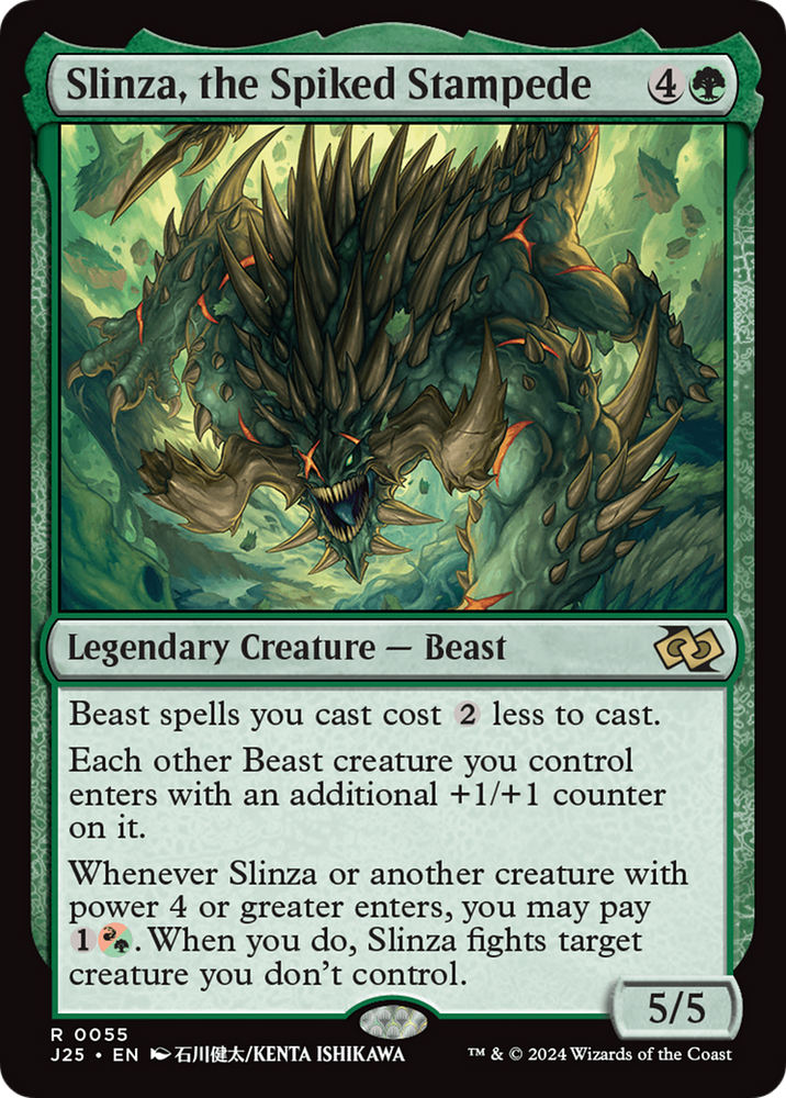 Slinza, the Spiked Stampede (Anime) [Foundations Jumpstart] Magic: The Gathering