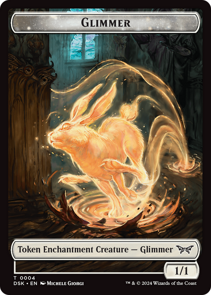 Glimmer // Spirit (0006) Double-Sided Token [Duskmourn: House of Horror Tokens] Magic: The Gathering
