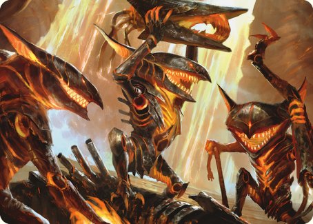Gleeful Demolition Art Card [Phyrexia: All Will Be One Art Series] Magic: The Gathering