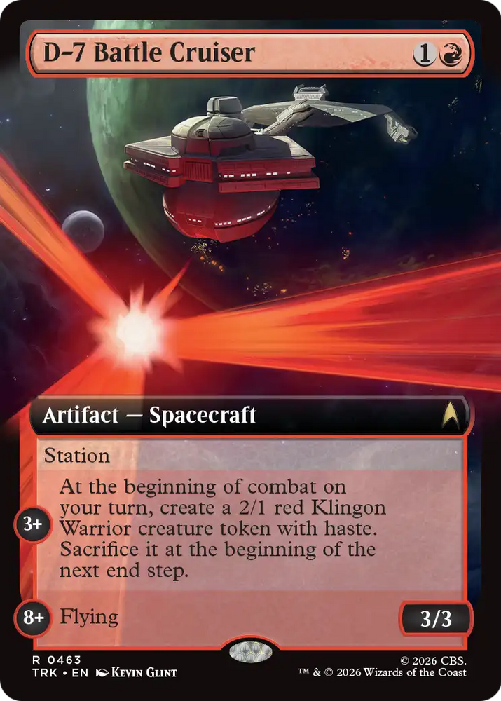 D-7 Battle Cruiser (Extended Art) [Star Trek] Magic: The Gathering