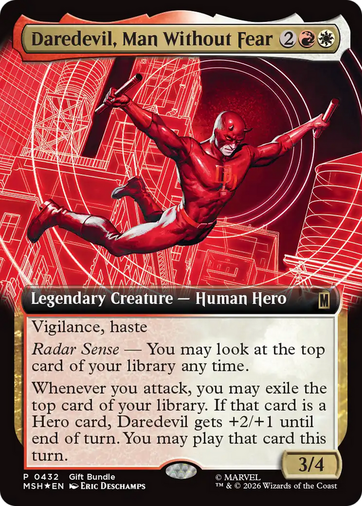 Daredevil, Man Without Fear (Extended Art) [Marvel Super Heroes Promos] Magic: The Gathering