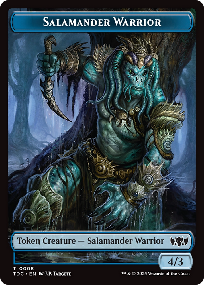 Salamander Warrior // Zombie Druid Double-Sided Token [Tarkir: Dragonstorm Commander Tokens] Magic: The Gathering