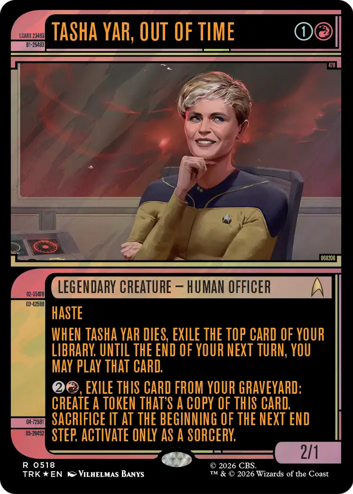 Tasha Yar, Out of Time (Showcase) (Surge Foil) [Star Trek] Magic: The Gathering