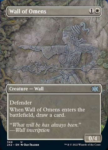 Wall of Omens (Borderless Alternate Art) [Double Masters 2022] Magic: The Gathering