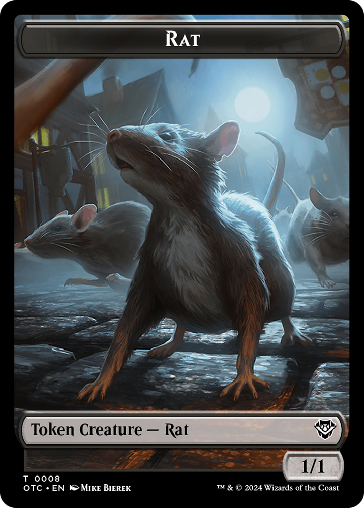 Rat // Blood Double-Sided Token [Outlaws of Thunder Junction Commander Tokens] Magic: The Gathering