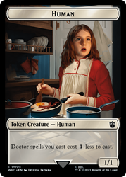 Human (0005) // Food (0026) Double-Sided Token [Doctor Who Tokens] Magic: The Gathering