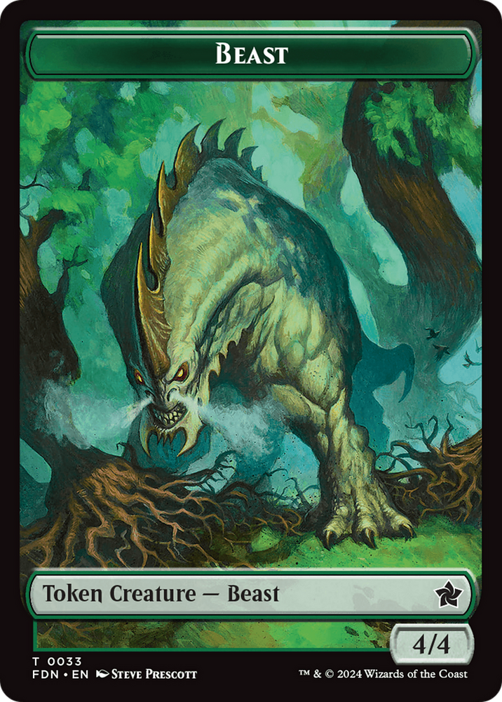 Dog // Beast (0033) Double-Sided Token [Foundations Tokens] Magic: The Gathering