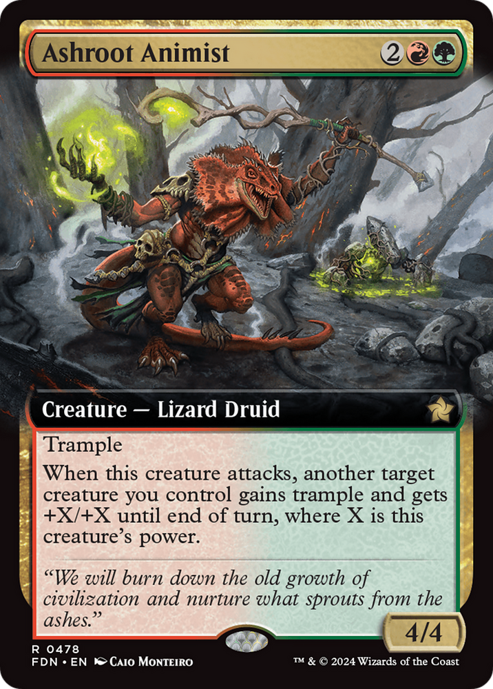Ashroot Animist (Extended Art) [Foundations] Magic: The Gathering