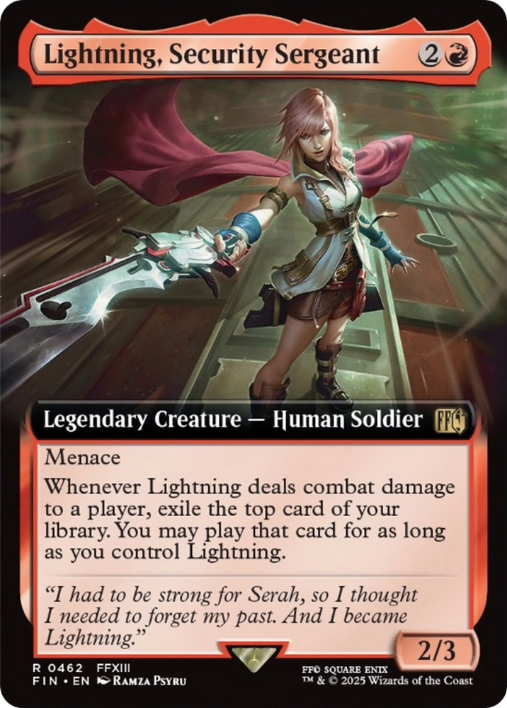 Lightning, Security Sergeant (Extended Art) [FINAL FANTASY] Magic: The Gathering