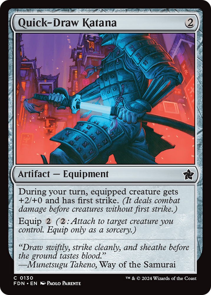 Quick-Draw Katana [Foundations] Magic: The Gathering