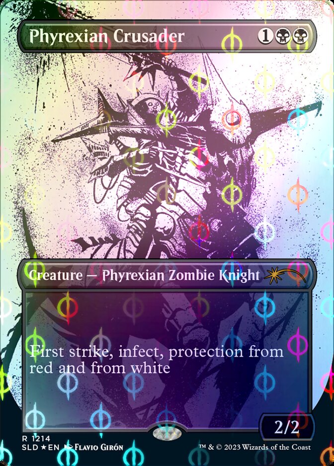 Phyrexian Crusader (Borderless Ichor Step-and-Compleat Foil) [Secret Lair Drop Series] Magic: The Gathering