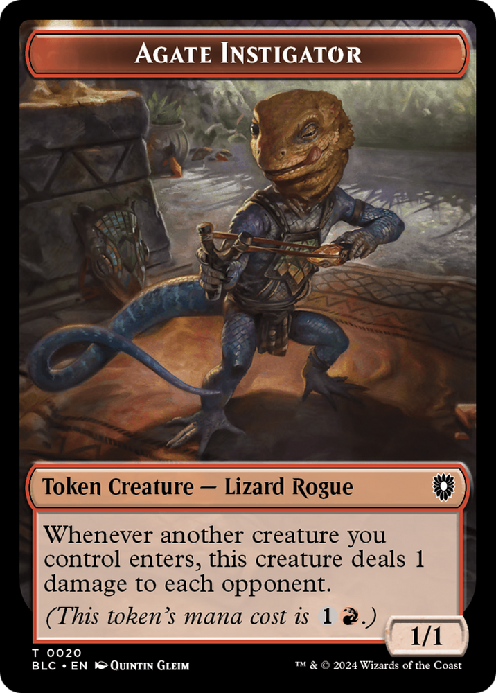 Agate Instigator // Rabbit Double-Sided Token [Bloomburrow Commander Tokens] Magic: The Gathering