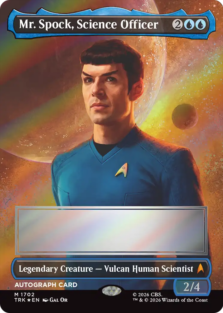 Mr. Spock, Science Officer (Borderless) (Signed) [Star Trek] Magic: The Gathering