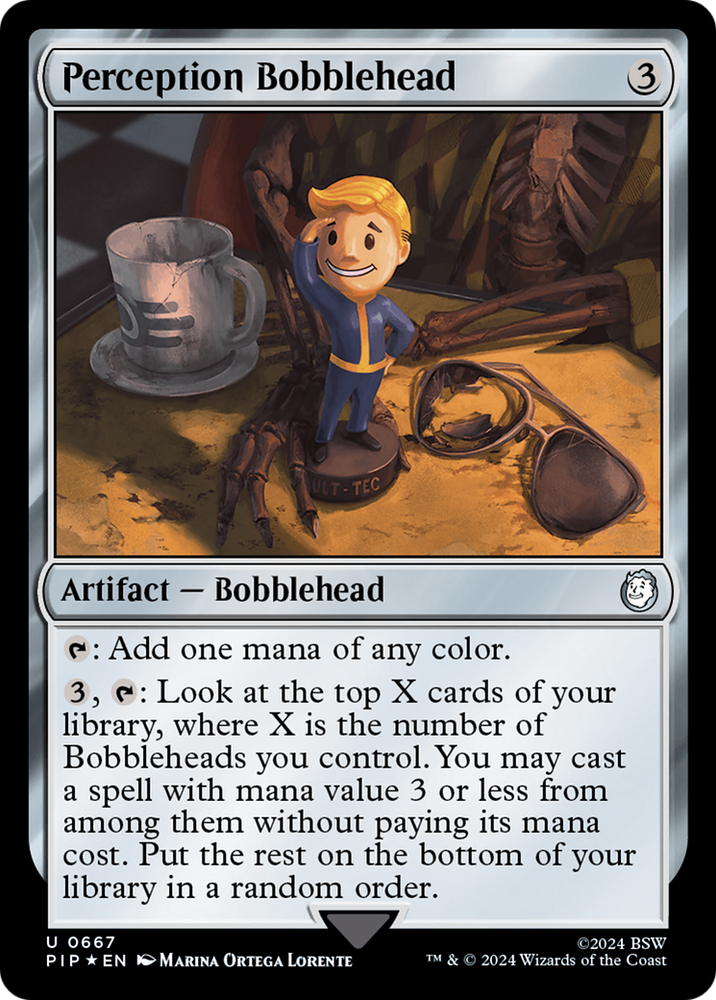 Perception Bobblehead (Surge Foil) [Fallout] Magic: The Gathering