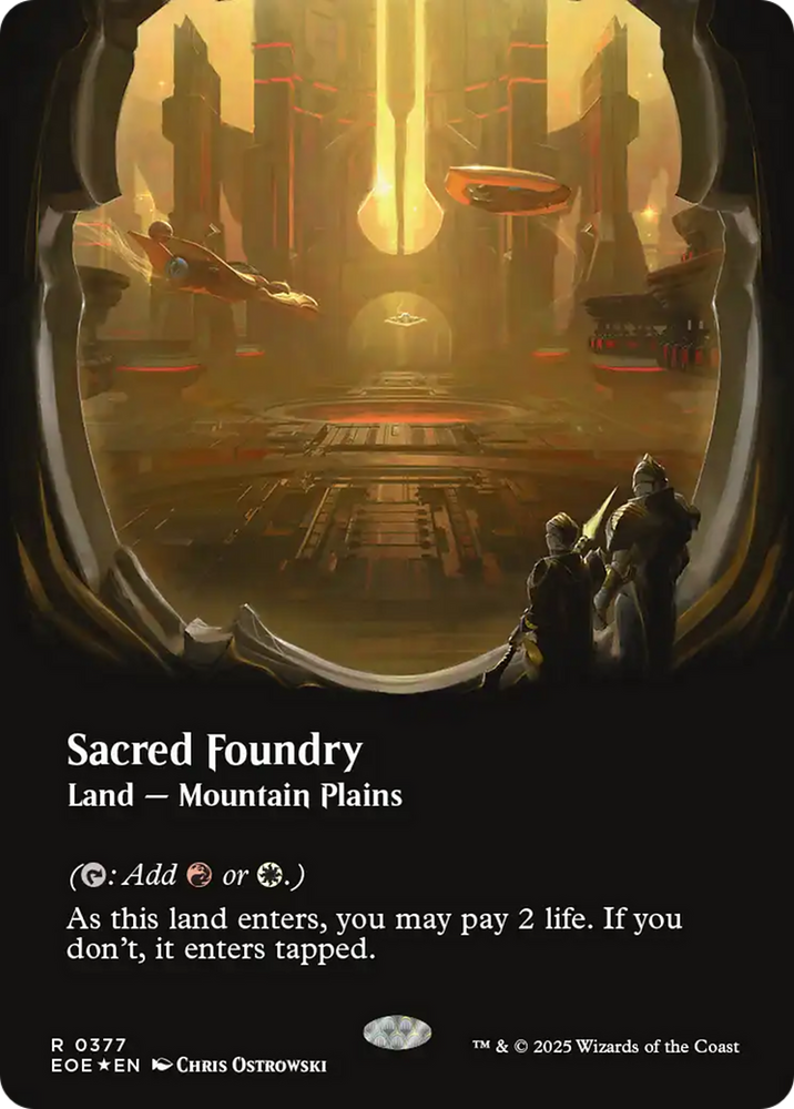 Sacred Foundry (Borderless) (Galaxy Foil) [Edge of Eternities] Magic: The Gathering