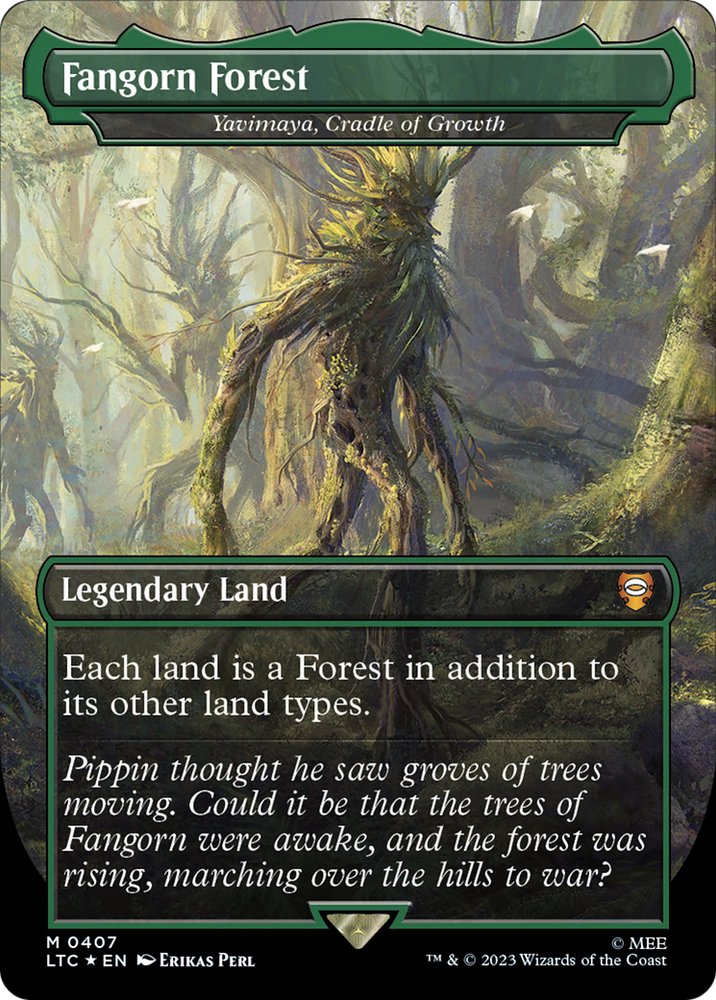 Fangorn Forest - Yavimaya, Cradle of Growth (Borderless) (Surge Foil Realms and Relics) [The Lord of the Rings: Tales of Middle-Earth Commander] Magic: The Gathering