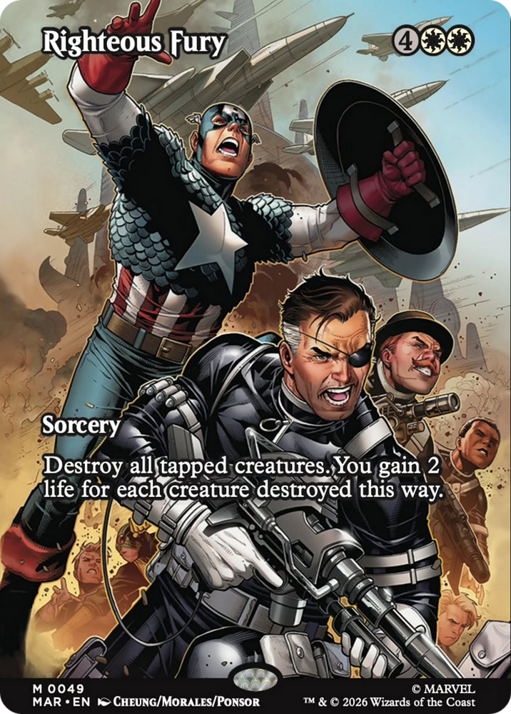 Righteous Fury (Borderless) [Marvel Universe: Eternal-Legal] Magic: The Gathering