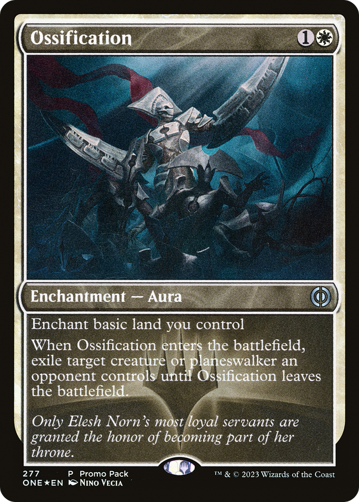 Ossification (Promo Pack) [Phyrexia: All Will Be One Promos] Magic: The Gathering