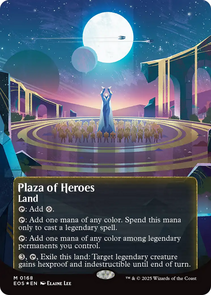 Plaza of Heroes (0168) (Borderless) (Galaxy Foil) [Edge of Eternities: Stellar Sights] Magic: The Gathering