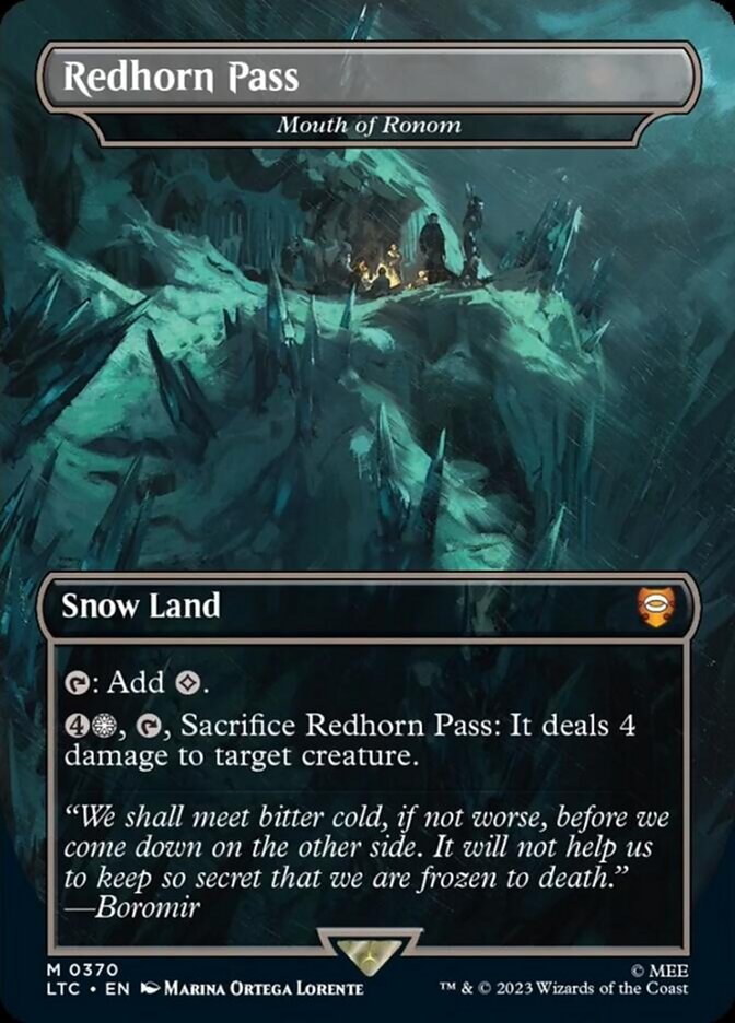 Mouth of Ronom - Redhorn Pass (Borderless) [The Lord of the Rings: Tales of Middle-Earth Commander] Magic: The Gathering
