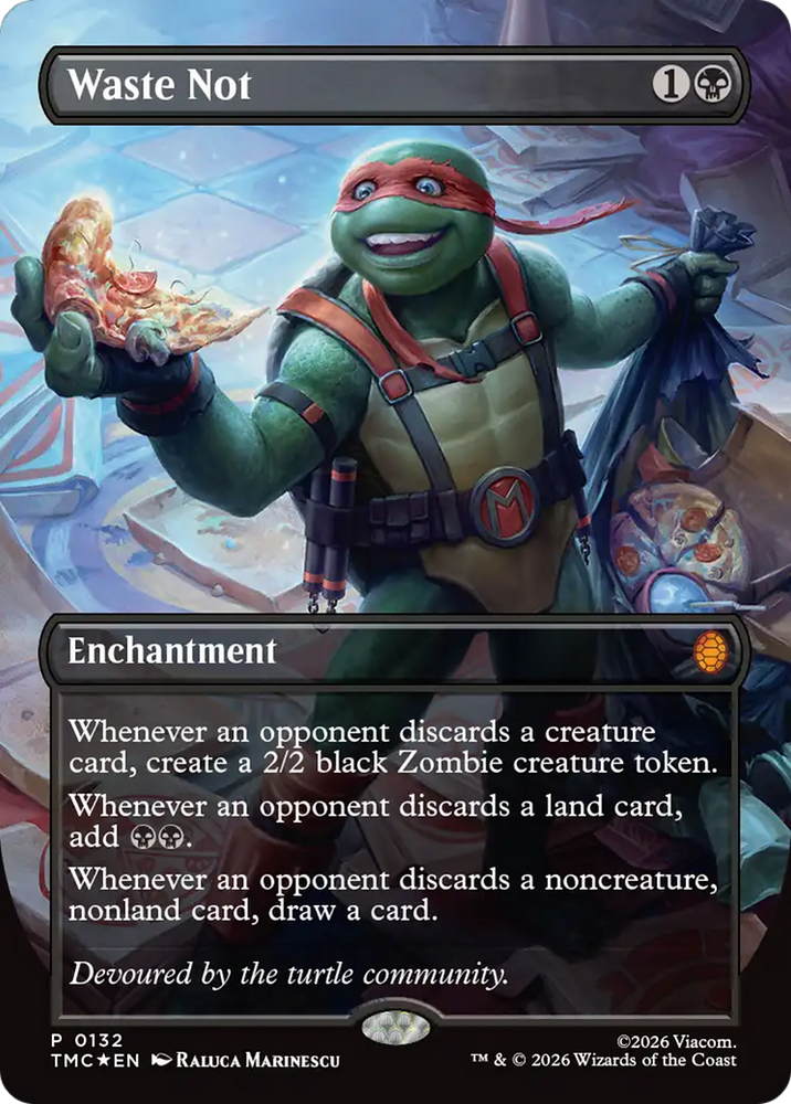 Waste Not (Borderless) [Teenage Mutant Ninja Turtles Promos] Magic: The Gathering