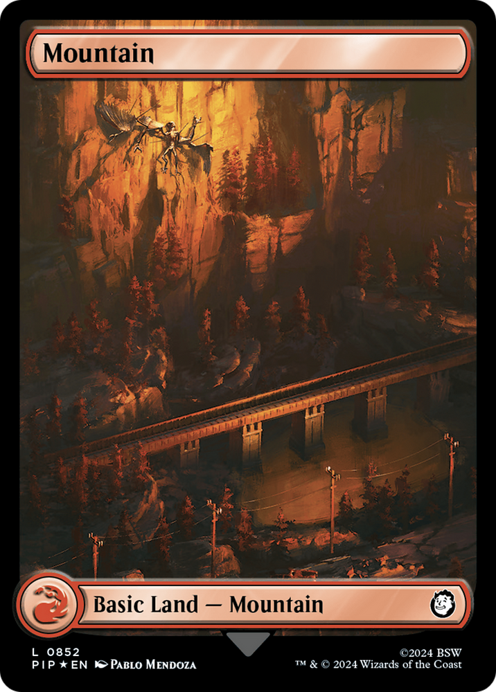 Mountain (0852) (Surge Foil) [Fallout] Magic: The Gathering