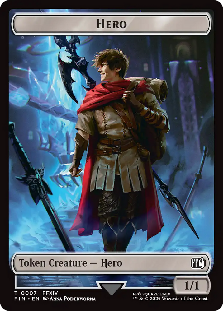 Hero (0007) // Wizard (0015) Double-Sided Token [FINAL FANTASY Tokens] Magic: The Gathering