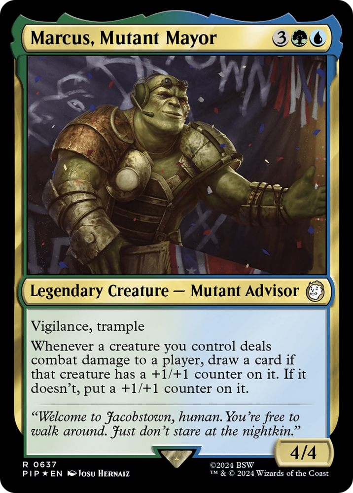 Marcus, Mutant Mayor (Surge Foil) [Fallout] Magic: The Gathering