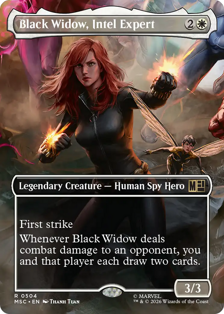 Black Widow, Intel Expert (Borderless) [Marvel Super Heroes Commander] Magic: The Gathering