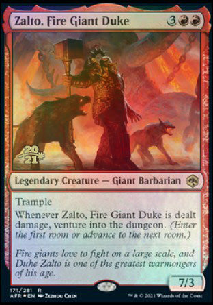 Zalto, Fire Giant Duke [Dungeons & Dragons: Adventures in the Forgotten Realms Prerelease Promos] Magic: The Gathering